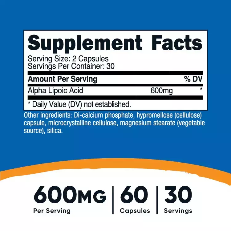 Ácido Alfa Lipoico 600 mg x 60 cápsulas - Imagen 2