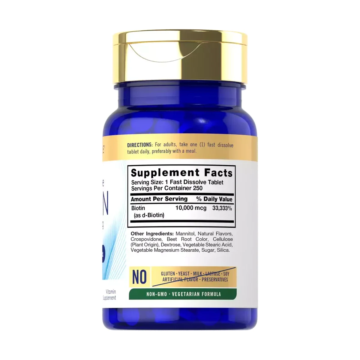 Biotina 10.000 mcg x 250 tabletas - Imagen 2