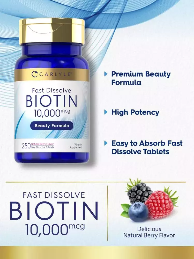 Biotina 10.000 mcg x 250 tabletas - Imagen 5