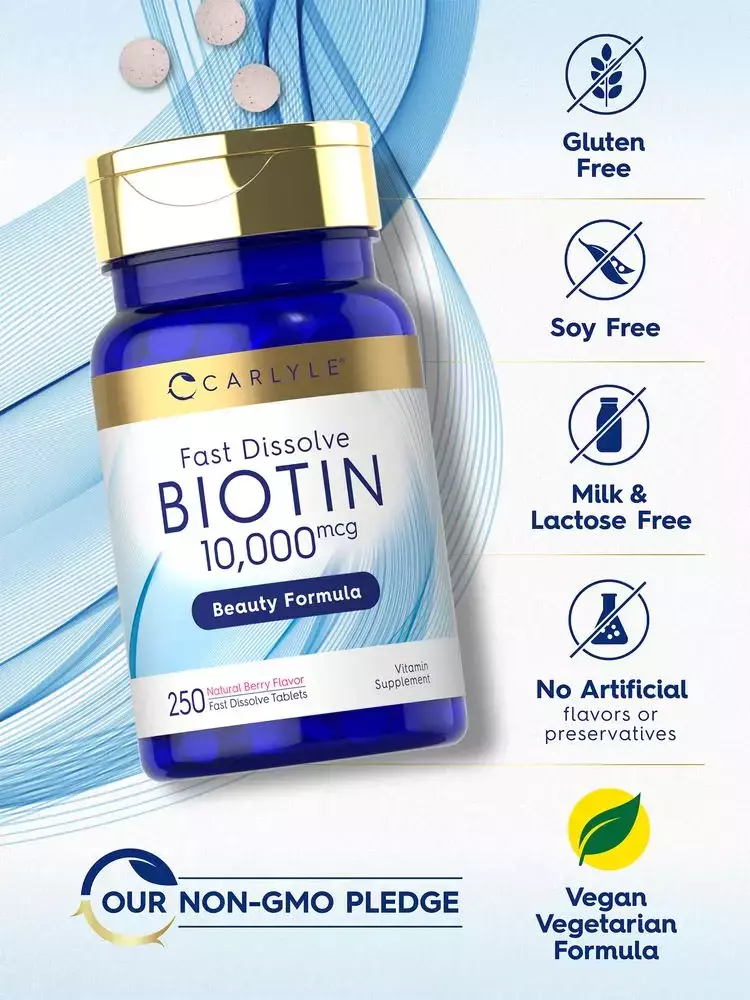 Biotina 10.000 mcg x 250 tabletas - Imagen 4