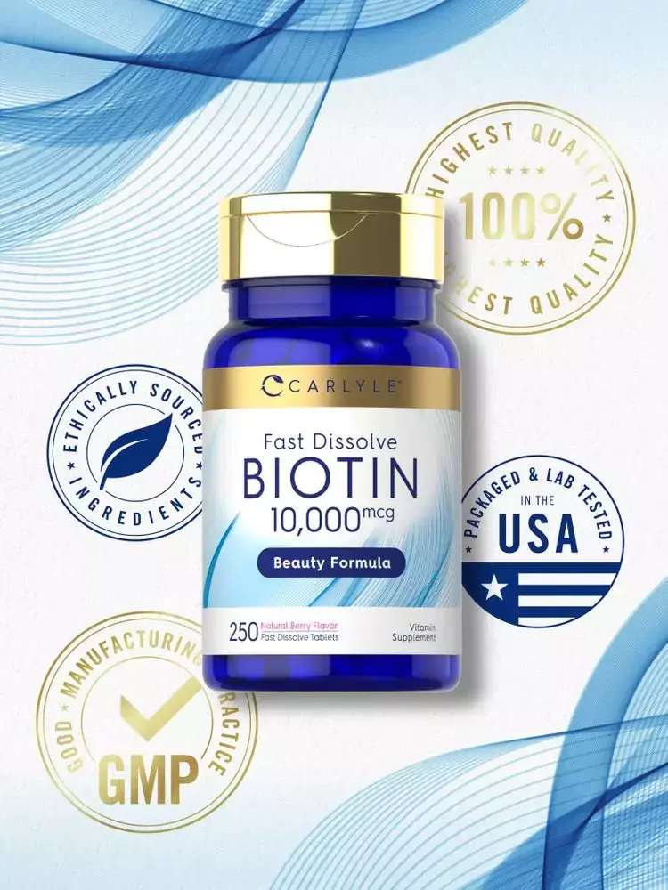 Biotina 10.000 mcg x 250 tabletas - Imagen 3