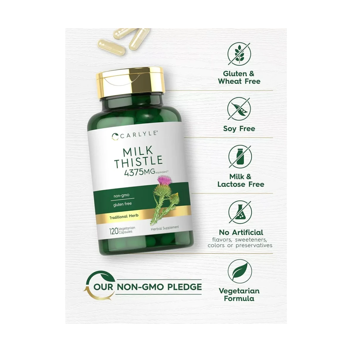 Cardo Mariano (Milk Thistle) 4375 mg x 120 cápsulas - Imagen 4
