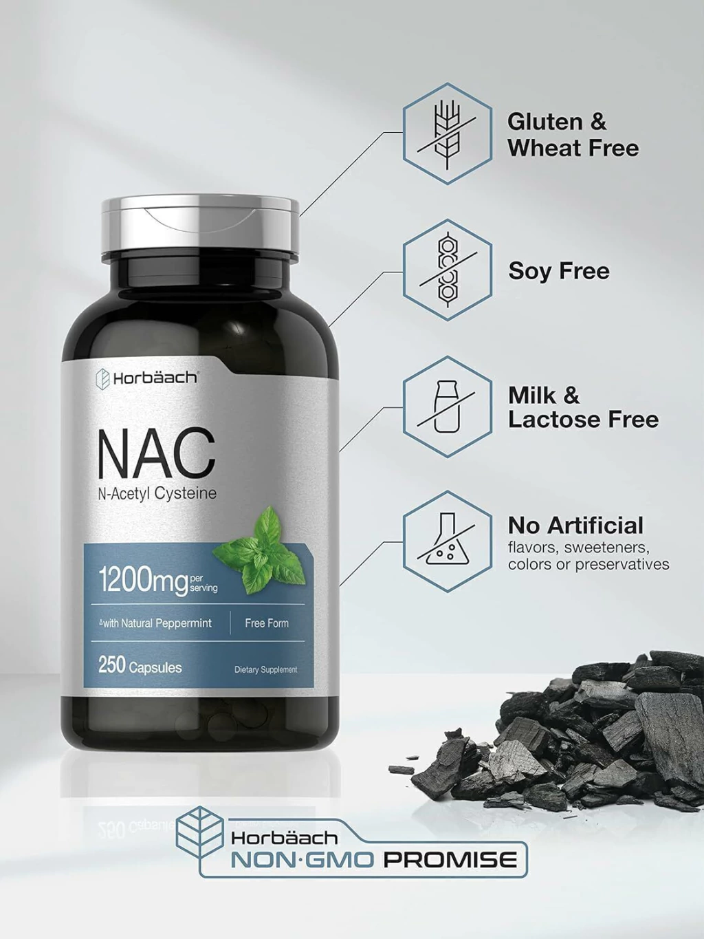 NAC (N-acetil-cisteína) 1200 mg x 250 cápsulas - Imagen 3