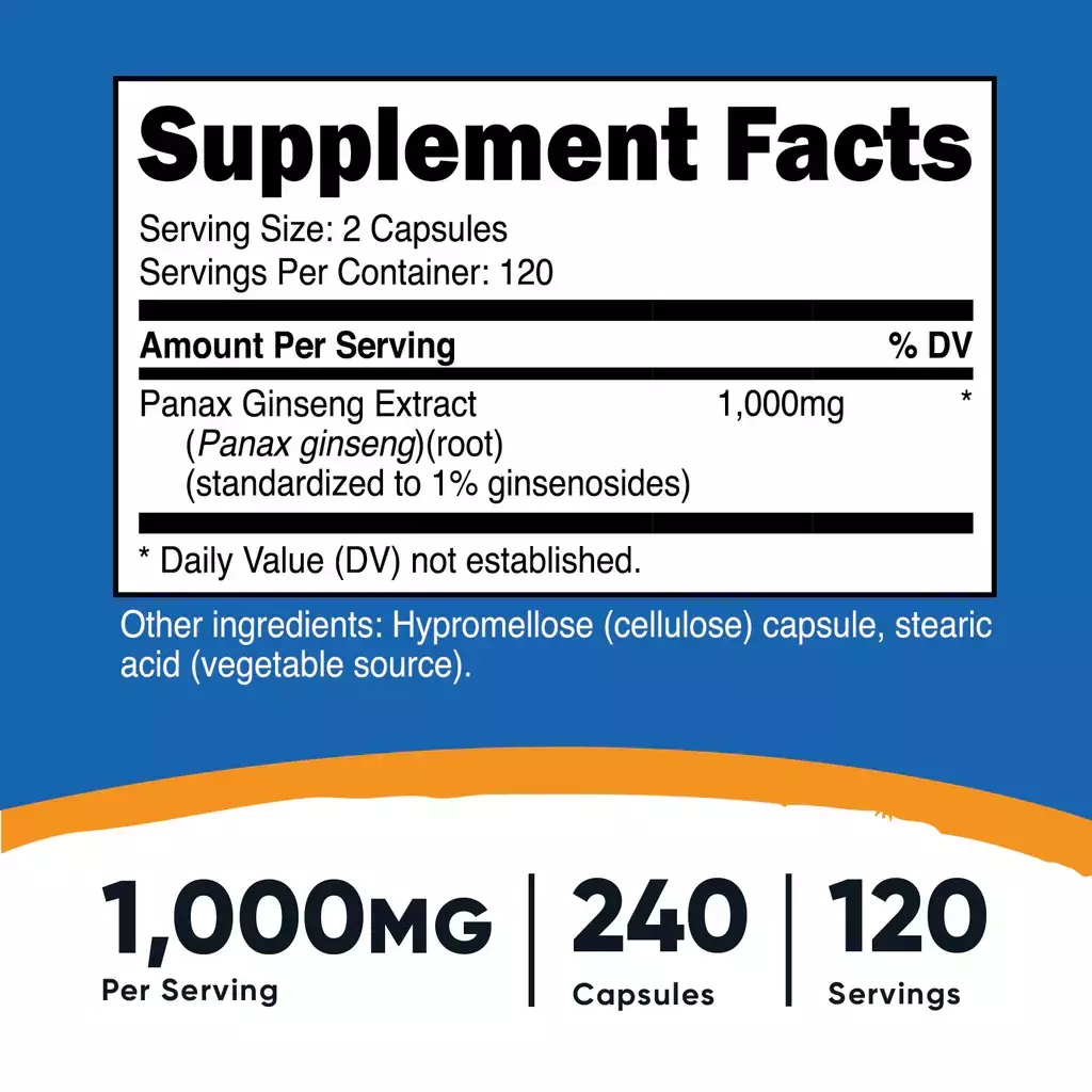 Panax Ginseng 1000 mg x 240 cápsulas - Imagen 2