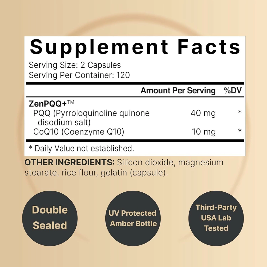 PQQ (Pirroloquinolina quinona) 40 mg x 240 cápsulas - Imagen 2